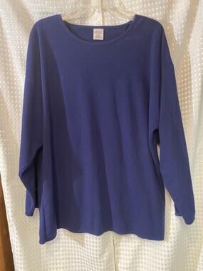 Vintage 80s/90s Cheetah Ribbed Knit Long Sleeve Navy Blue